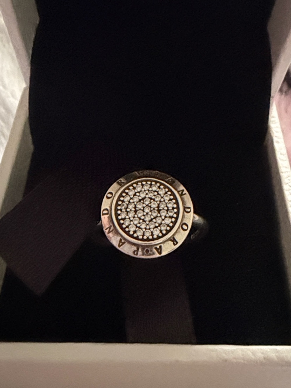 Pandora Signature Pave Logo ring in 925 Silver